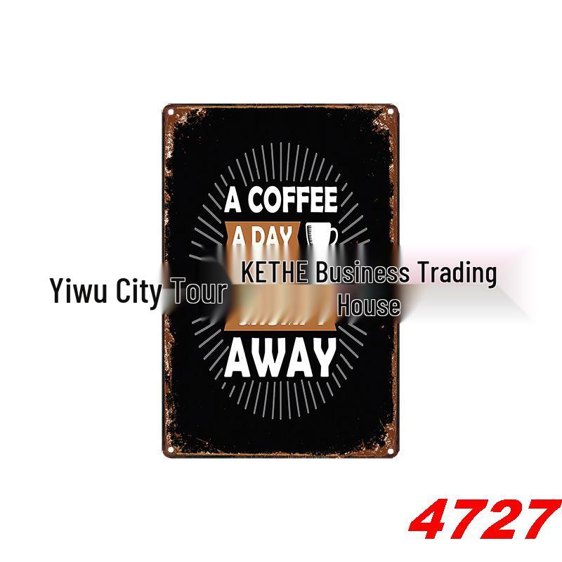 Vintage Coffee Tin Sign for Restaurant or Home Decor
