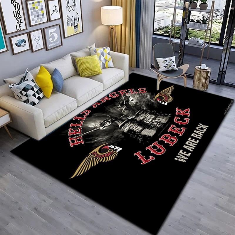 Gang Motorcycle enthusiasts Hells Angels Motorcycle Club carpet is suitable for living room and bedroom doormats office balcony decorative carpet V8