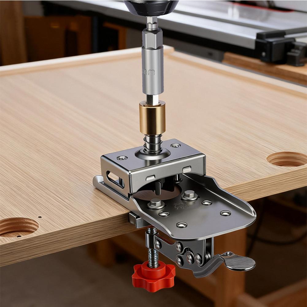 35mm Hinge Drilling Fixture Set, Concealed Hinge Drilling Guide Fixture, Aluminum Alloy Hinge Hole Screw Template Positioner
