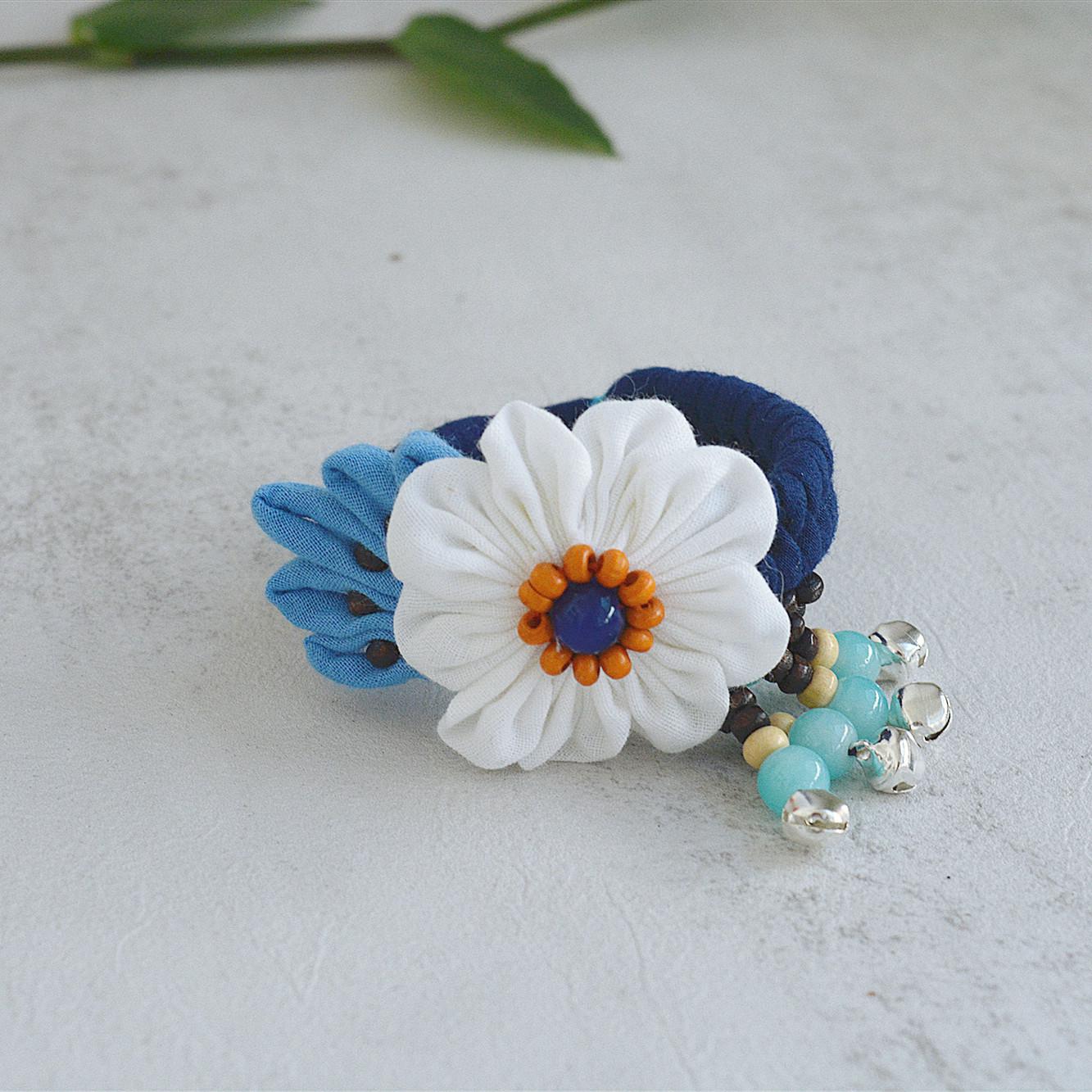 Юньнань Дали Ручной работы Этнический Браслет из ткани тай-дай - Синий и Белый Дорожные украшения 18cm