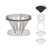 Thous Winds Coffee Dripper, Coffee Filter, Foldable, Compact, Ultra-lightweight 33 Grams, Stainless Steel, V60 Compatible, Outdoor Camping, with Stora