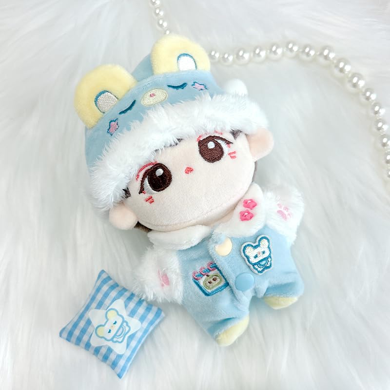 Fluffy Bear Ear Pajamas for Plush Toys (10cm) [Saxe] Plush Clothing, Nuikatsu, Plush Toys [Item]