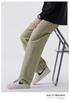 Men's Japanese Style Wide-Leg Casual Pants, Solid Color Straight-Leg, Versatile Cargo.