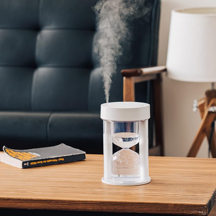 Life On Products Hourglass Cordless Automatic Interior with Light Function LCAHF003 Humidifier, Charcoal, Adjustment, Natural, Tabletop,