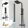 3-way Shower Mixer Tap Bathtub Shower Mixer Bathroom Shower Faucet Matte Black Wall Mount Rainfall Shower Mixer Tap Kit New