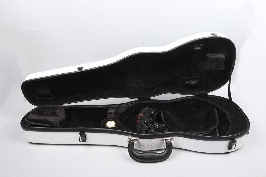 YoungMonic A Heavy-Duty, Ultra-Lightweight Carbon Fiber Violin Case for 44 Full-Size Violins, Weighs Approximately 2kg (White)
