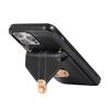 For iPhone 16 Pro Max Case Card Holder Kickstand PU Leather+TPU Phone Cover with Shoulder Strap