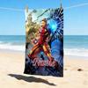 Custom Name Iron Man Flight Stylish Digital Printing Beach Towel Quick‑Drying Absorbent Blanket for Beach Pool Gym Travel