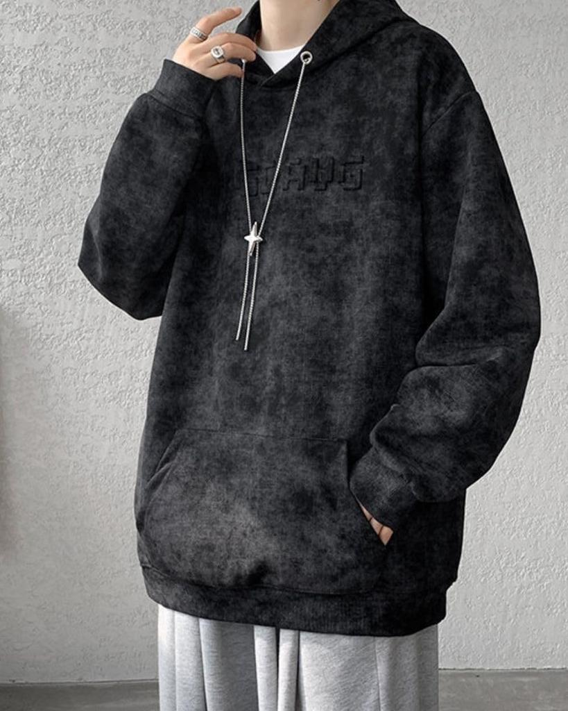 Long Sleeve Plus Loose with Pullover [foveitaa] Men's Hoodie, Sizes, Fit, Simple, Stylish, Tie-Dye Design, Hooded, Spring, Autumn, Winter, Outdoor,