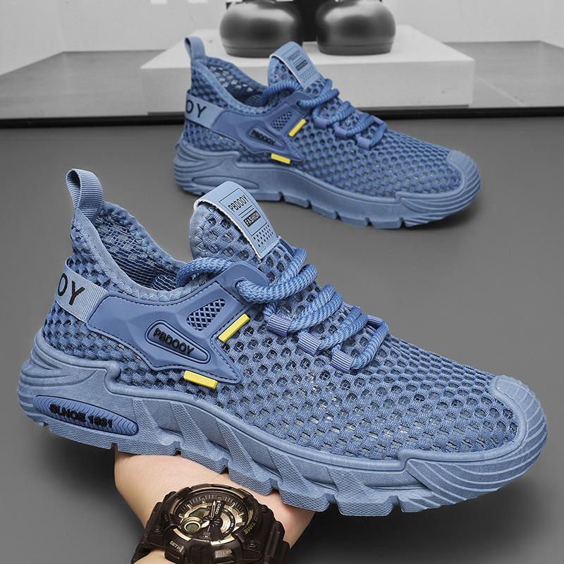 Coconut Men's Shoes Summer Breathable Fly-woven Mesh Shoes Men's Outdoor Sports Shoes Soft-soled Quick-drying Running Casual Shoes