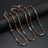 Retro Necklace Creative Trendy Neck Jewelry Made From Brown Coconut Shell Wood Beads And Natural Stone Pendant