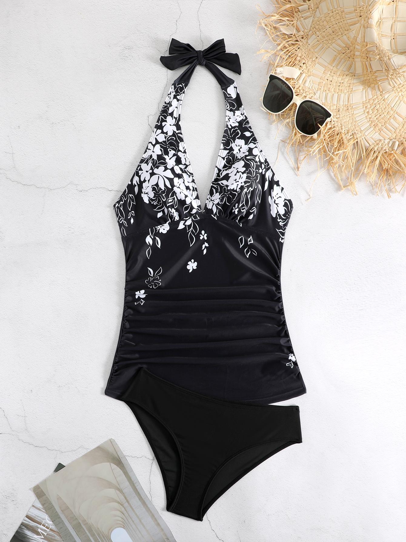 

Женская пляжная одежда Летний танкини Цельный купальник Раздельный купальник бикини Танкини XXL белый