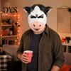 Masquerade Party Accessories Funny Cow Masque for Adults, Latex Head Full Face Masque, Realistic Farm Animal Hood Prop Halloween Costume, Masquerade,