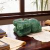 Traditional Chinese Zodiacs Green Aventurine Ornament Carved Crystal Animal Statue For Cultural Home Decors Collectibles