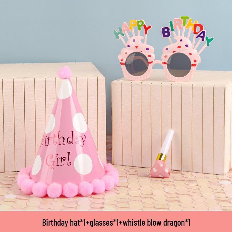 Funny Birthday Party Glasses & Baby Hats - Perfect Photo Props & Cake Decoration