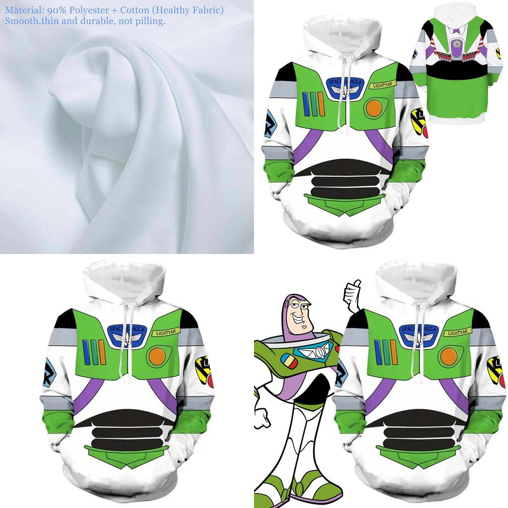 Toy Story Buzz Lightyear Hoodie Sweatshirt Cosplay Costume Pullover With Vibrant 3d Digital Print