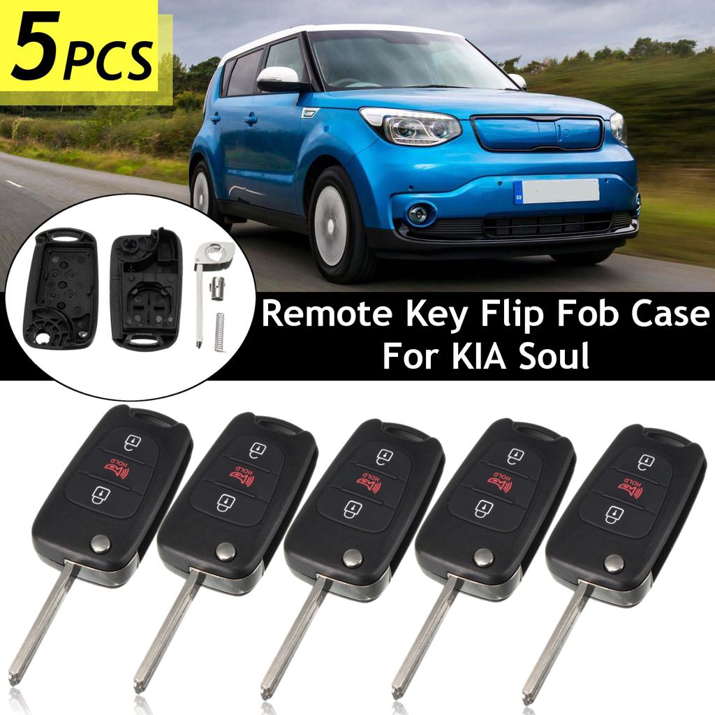 4 Button Leather Key Cover Remote Fob Smart Holder for Hyundai Sonata Tucson Kia Optima Sorento
