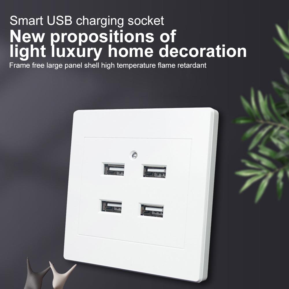 220V to 5V USB Wall Outlet Socket Tamper-Resistant Receptacles Plug Power Outlet with 2/4 USB Ports Electrical USB Socket