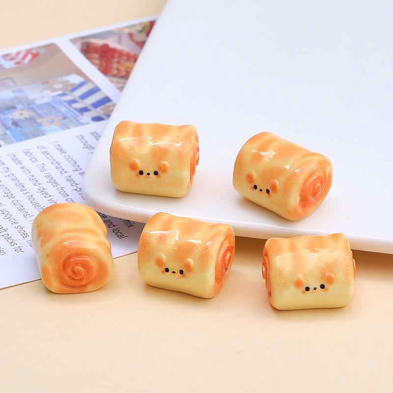 Resin DIY Cartoon Hairpin & Shoe Charm: Cute Dog Bread Roll Jewelry Decor.