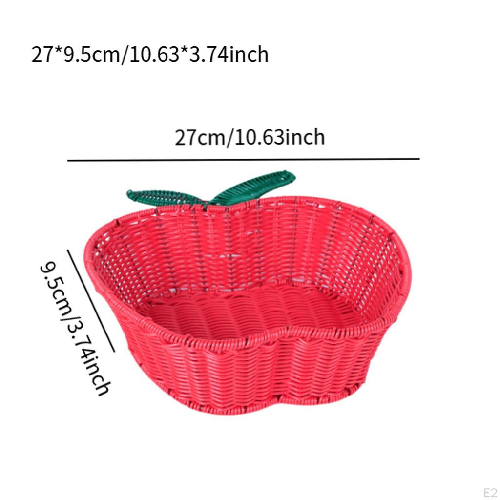 Apple Design Handcrafted Basket for Fruits and Cookies, Imitation Rattan