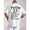 Men'S Psalm 23 Bible Verse T-Shirt - 100% Round Neck Short Sleeve with Psalm 23:1-4 & Psalm 23:5 Print, Machine Washable Comfort Fit for Casual &