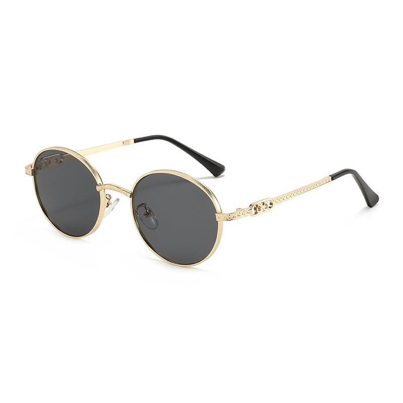

Boho Round Metal Sunglasses For Women Uv400 Sun Protection Casual Fashion Accessories For Travel GoldFrameGray