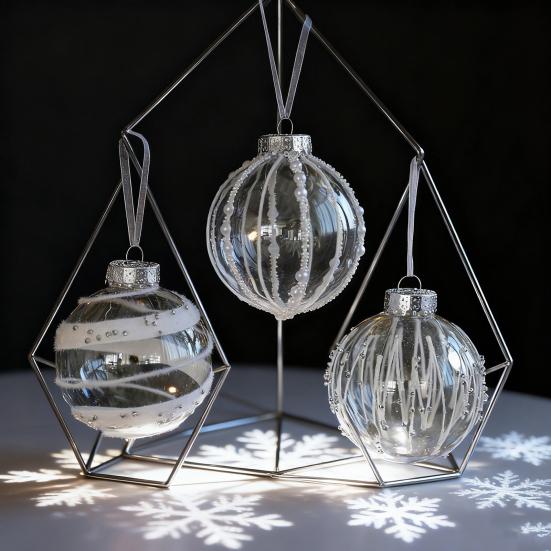 Christmas Ball Ornament Faux Pearls Tree Decoration Festive Hanging Baubles with Rope Home Store Decor