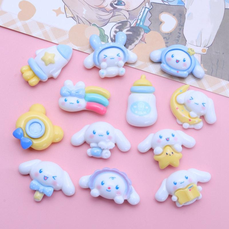10 Pcs New Mini Kawaii Cartoon Puppy ,Cloud Series Resin Scrapbook Diy Jewelry Children Gift Hairpin Accessories A21