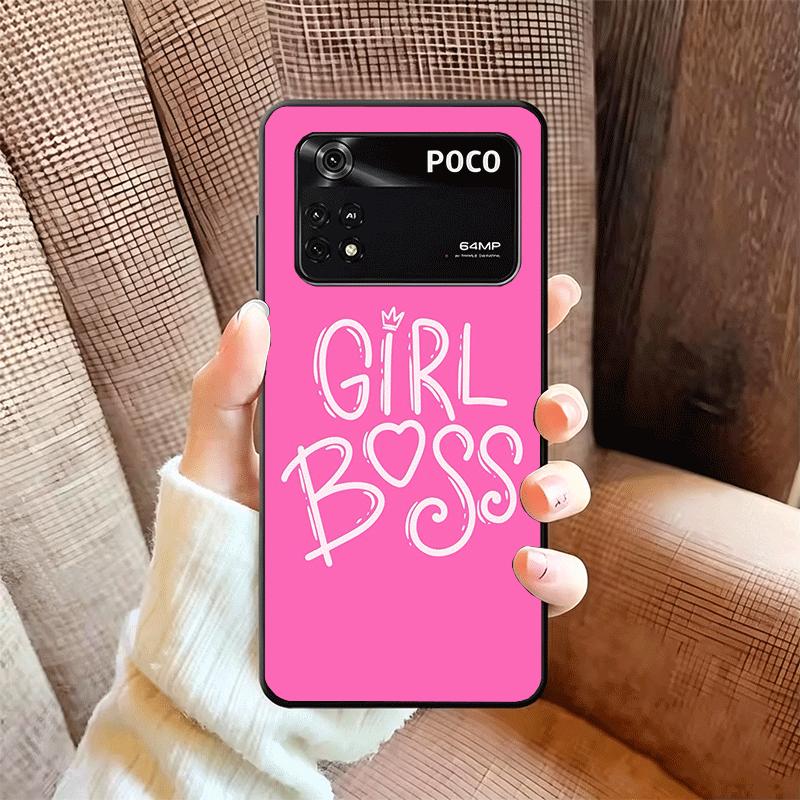 Girl Boss Lady Pink Weiche Handyhülle für Xiaomi Poco X5 X6 X7 X8 Pro Max X3 F7 F8 Ultra M8 M7 M6 M5 Redmi 15 15C 14C 13C 12C X4 F