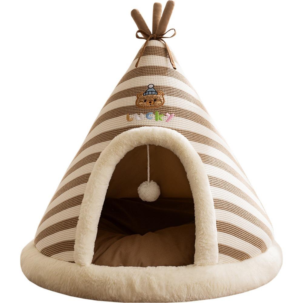

Closed Plush Cat Nest Detachable Small Puppy House Soft Pet Tent House Cat S