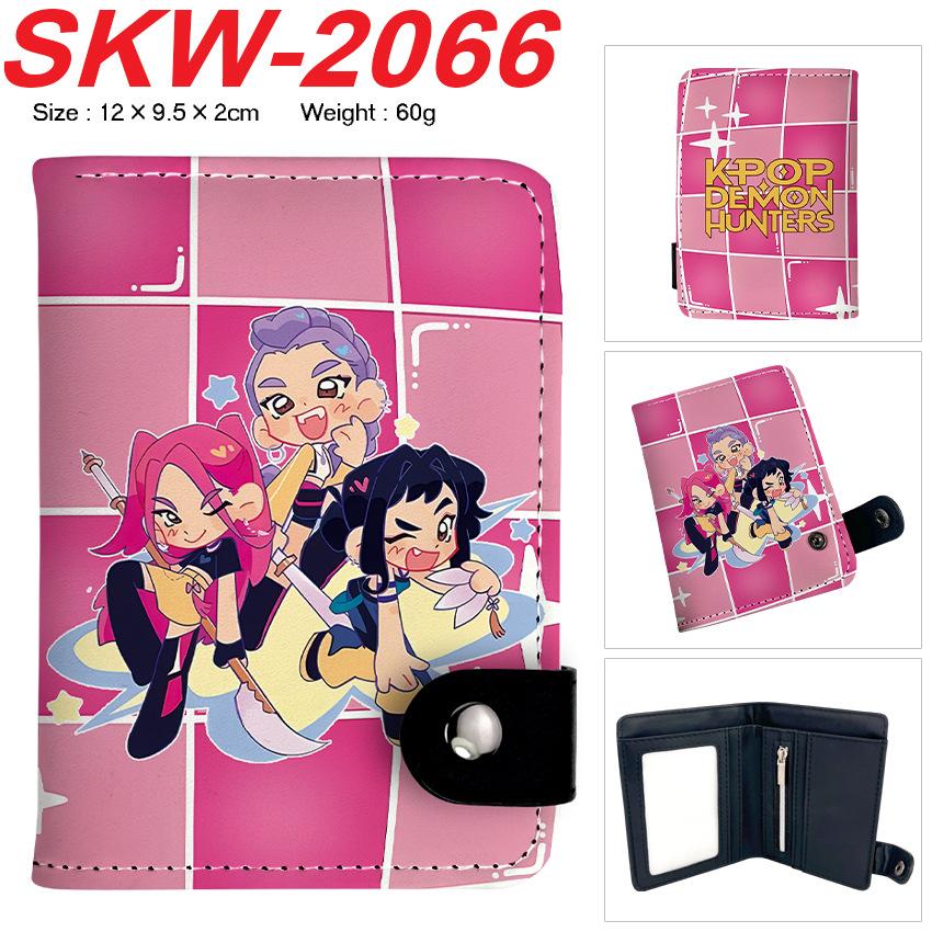 KPop Demon Hunters Wallet Vertical Snap Button Double Layer Card Holder Coin Purse Portable 1pcs