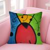 Classic painter Joan Miro Doublesided Printed pillow cover Short plush Suitable living rooms bedrooms sofas throw cushion cover