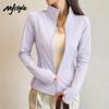 MJ STYLE Women's Outdoor Color Block Stand Collar Cardigan