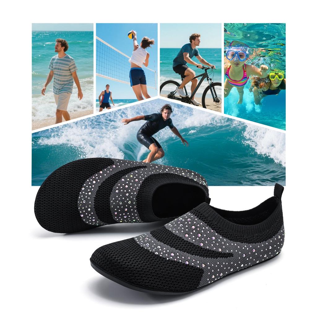 Women Water Shoes Slip On Quick Drying Breathable Mesh Upper Lightweight Outdoor Beach Hiking Aqua Socks