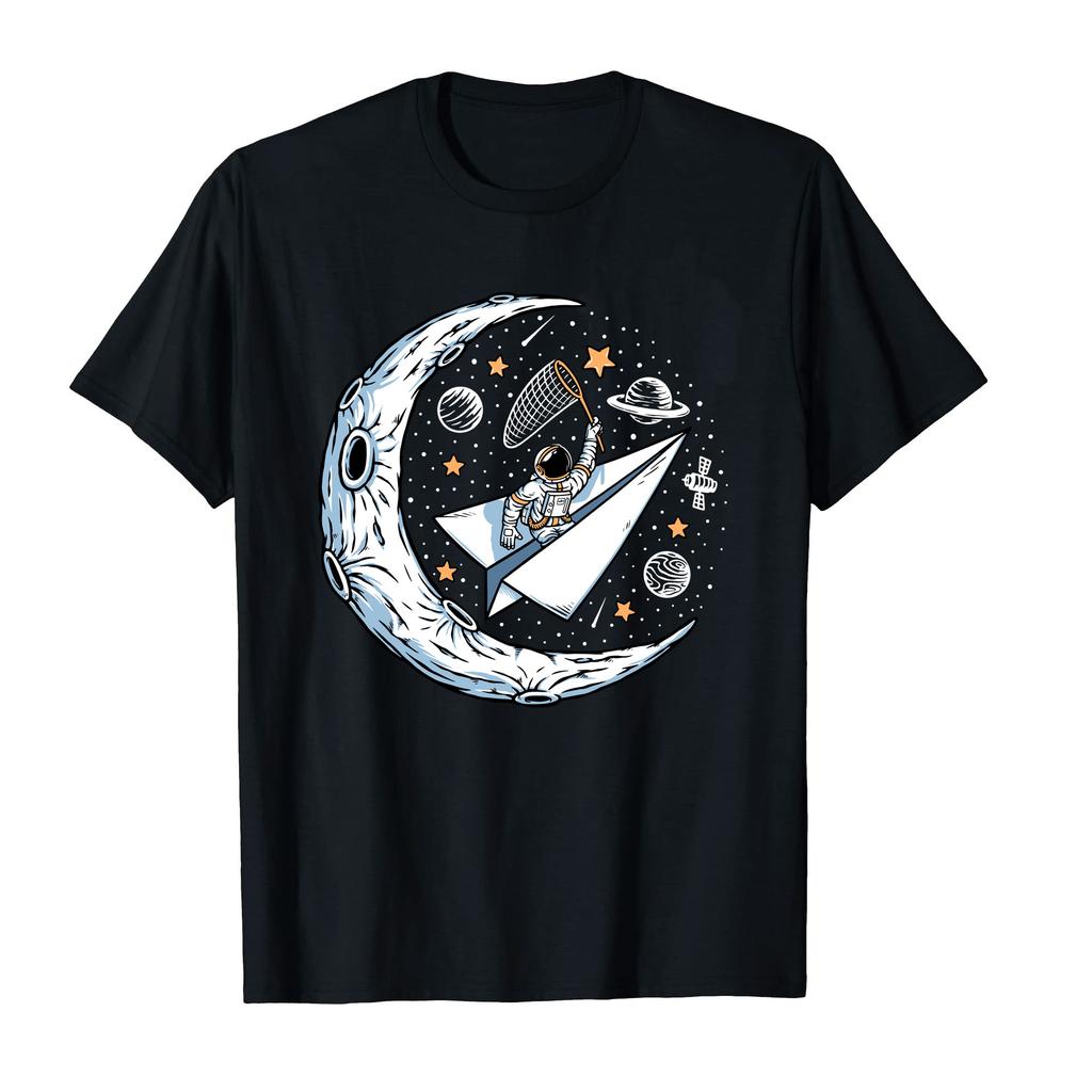 100 Cotton Astronaut Unicorn Planet Alien Space Moon For Men Women Black TShirt Graphic Harajuku Fashion Tee T Shirt XS5XL