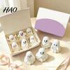 Playful Desk Accessories for Women 6Pcs Halloween Ghost Figurine, Cute Pen Holder, Miniature Decor, Funny Fun Organizers Colleagues Pencil Stand