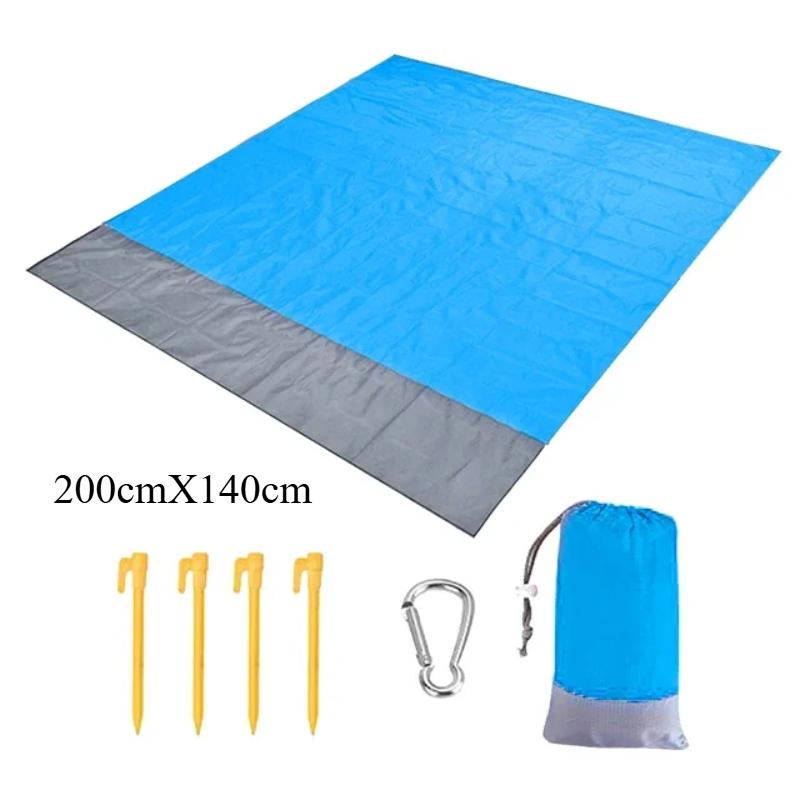 200x210cm Waterproof Pocket Beach Mat Folding Camping Sand Free Blanket Mattress Portable Lightweight Mat Outdoor Picnic Mat