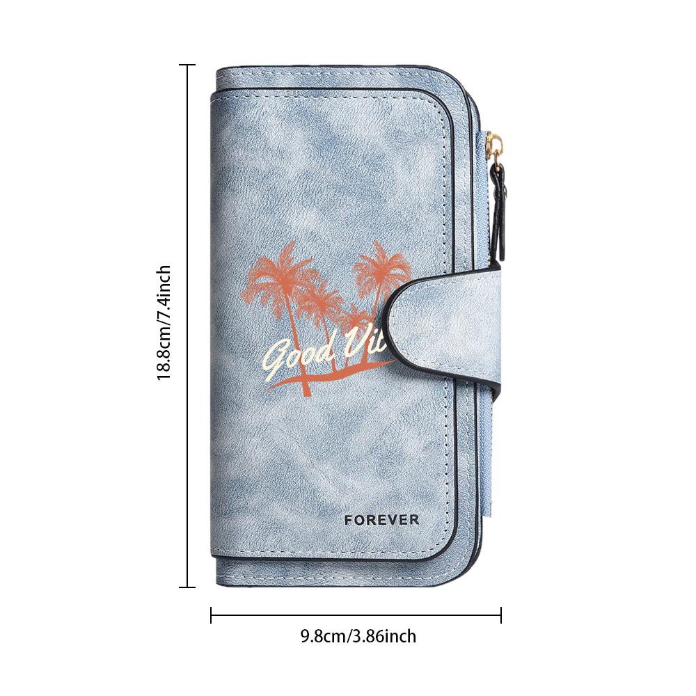 Good Vibes Palm Print Long Wallet Forever Stylish Multi Card Holder Portable Daily Use Purse