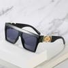 Large Frame Sunglasses, Personalized Metal Flower Square Glasses, Striped Sunglasses For Women