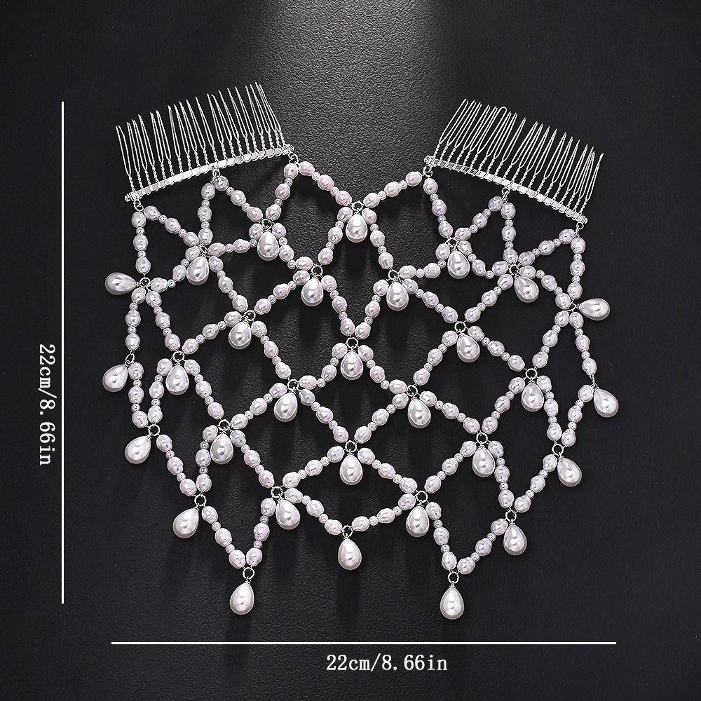 Luxury Beaded Headpiece Boho Pearl Hair Chain Vintage Wedding Hair Comb  Bridal Wear