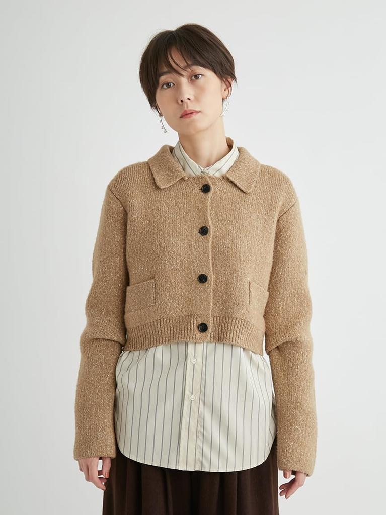 Emi Stand Collar Knit Jacket 13WNJ245033BEGF