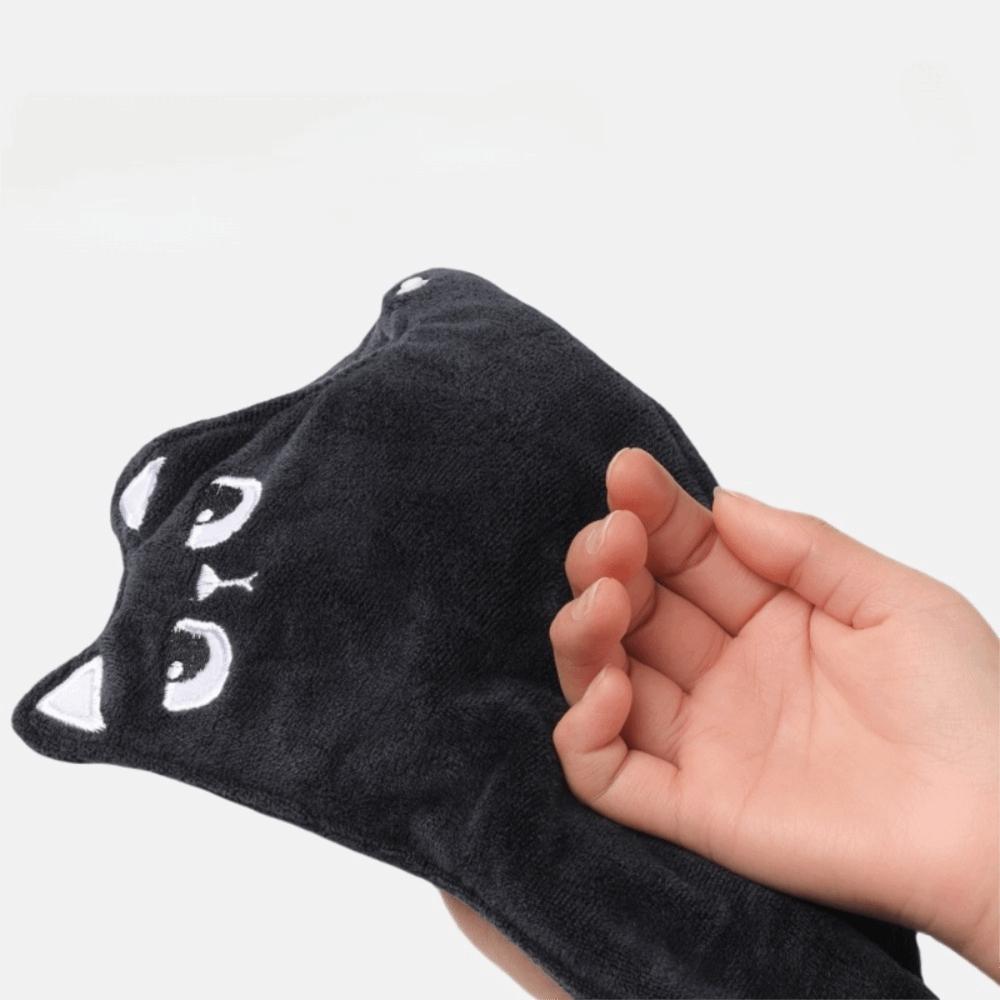 Quick Dry Funny Cat Hand Towel Soft Microfiber Towel Creative Cleaning Cloth  Home