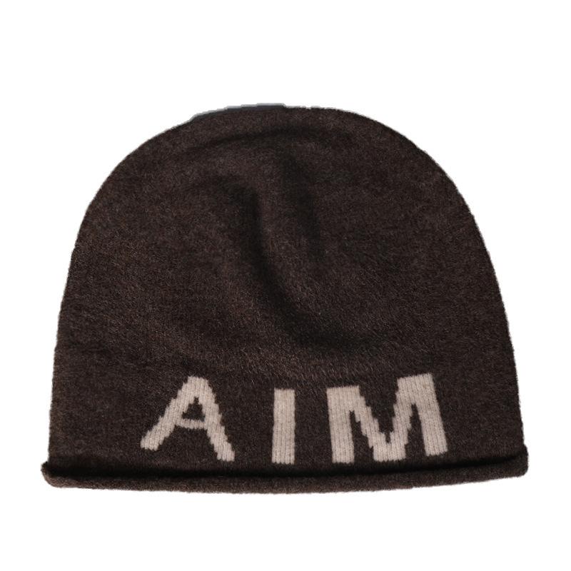 Personalized fashion letter knitted hat children autumn and winter including wool warm ear protection wool hat bag head cold hat