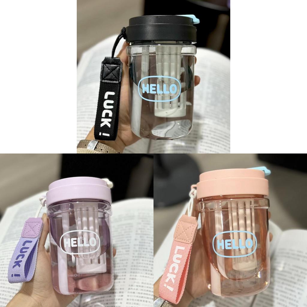 Hello Flower Tea Cup 580ml Double Drinking Portable Plastic Tumbler For Summer Outdoor Use