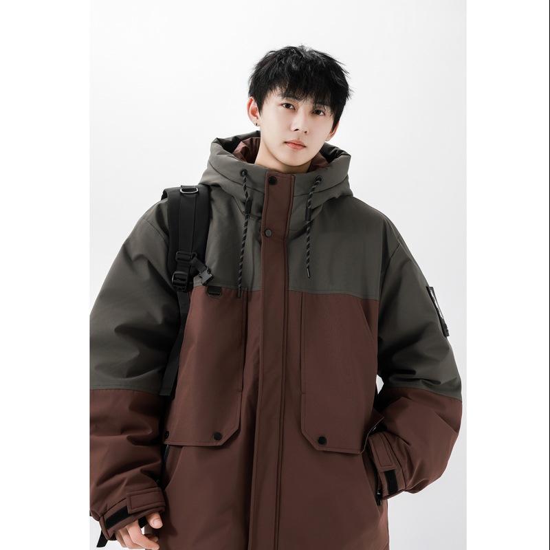 Down Jacket Men's Mid-length Autumn and Winter New Hooded Casual Fashion Trend Windproof Warm Handsome Jacket for Men