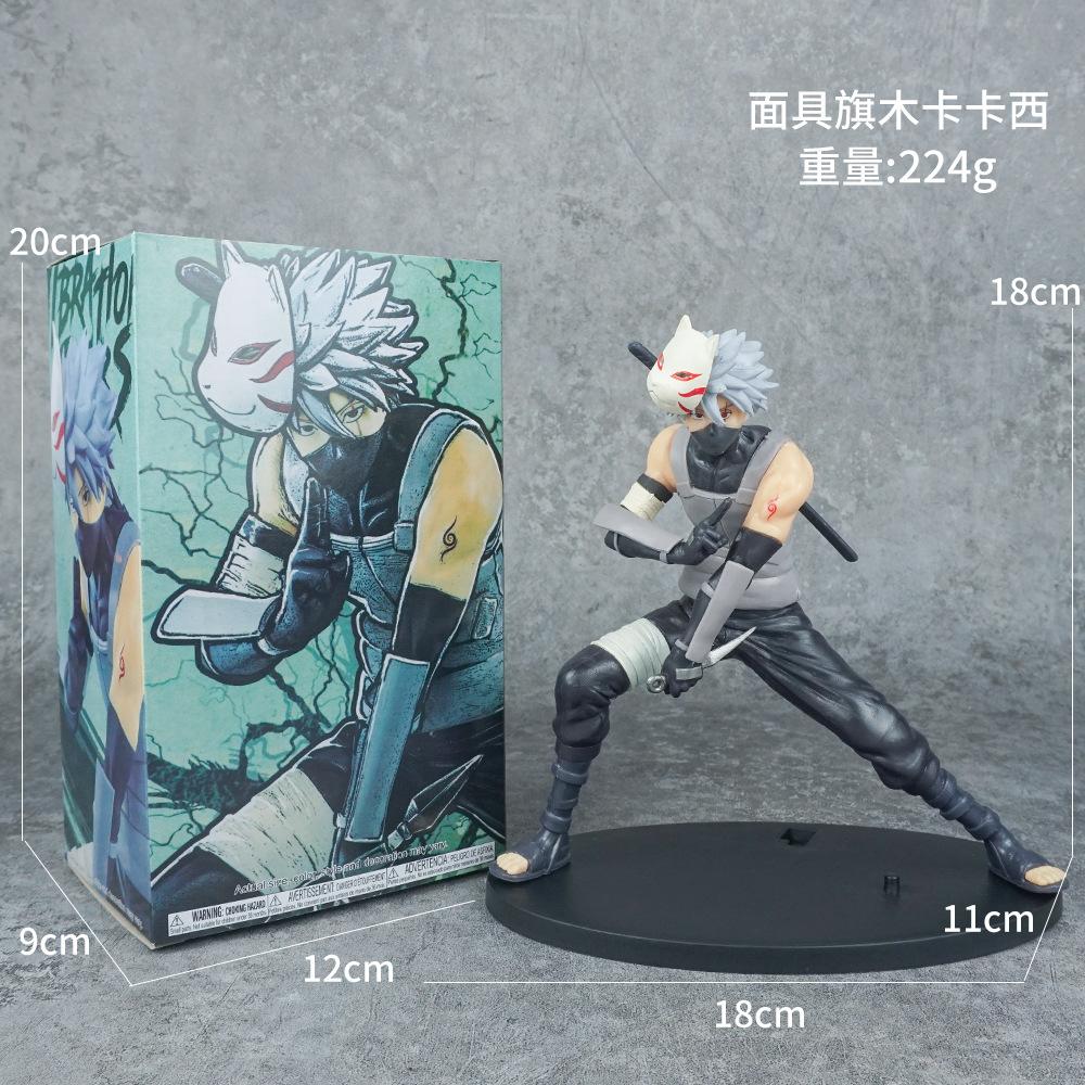 18CM Anime Naruto Shippuuden Hatake Kakashi Mask Kunai Dress Up Model Toy Gift Collection Action Figure For Kids PVC