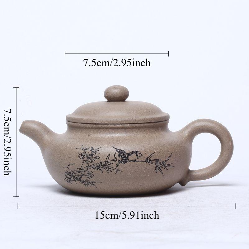 

250ml Yixing Teapot Blue Grey Antique Teapot Chinese Style Tea Pot Kung Fu Teaset Small Capacity Teapot Tea Ceremony Accessories