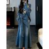 Ensemble deux pièces haut jupe style denim début de printemps brodé pour femmes costume haut de gamme costume en jean ample