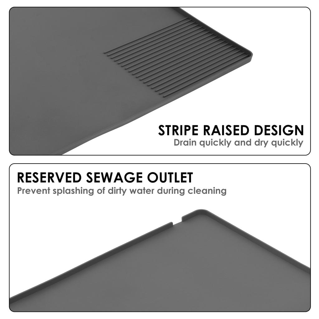 Silicone Coffee Mat Compartmental Design Coffee Bar Mat Waterproof Coffee Counter Mat with Raised Edges Reusable Coffee Maker