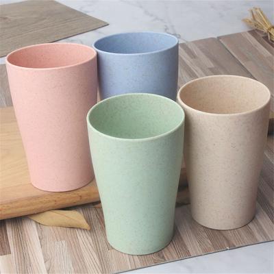 4PC/set Wheat Straw Cup Multi-Functional Cola Coffee Plastic Cup Drinking Cup Kids Cups Reusable Portable Tea Cups Gifts
